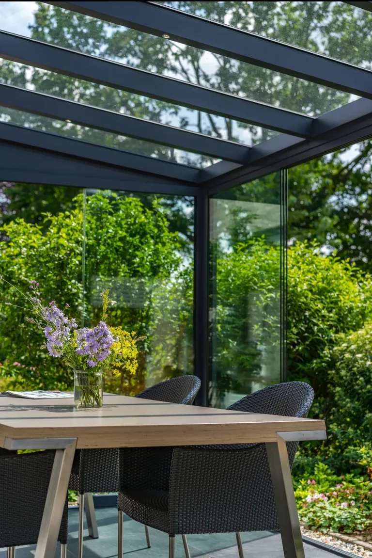 Skyline glass room used as a home extension