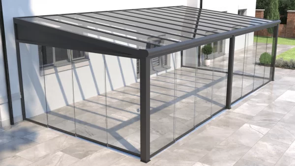 Skyline Aluminium Glass Sun Room Veranda Black - Image 9